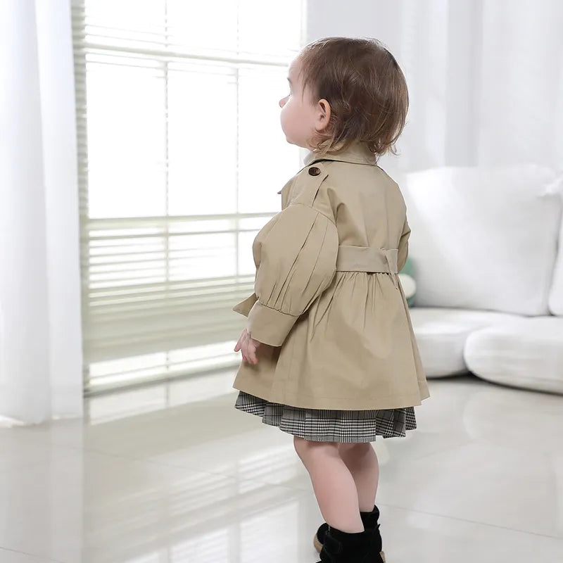 Cotton Trench Coat: Stylish Baby Girl Outerwear