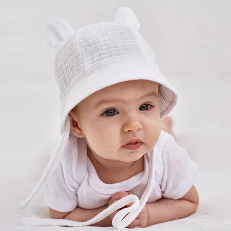 Printed Muslin Baby Bucket Hat: Cute Panama Fisherman Cap