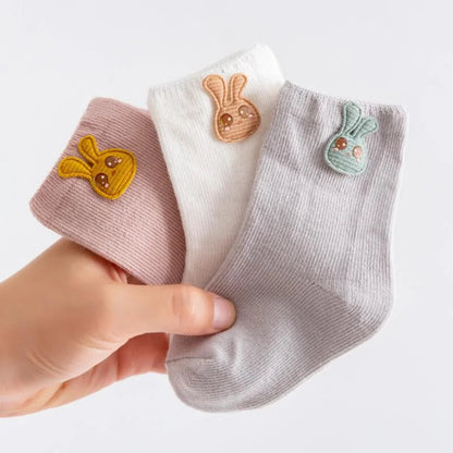Cartoon Animal Baby Socks: 3 Pairs Set