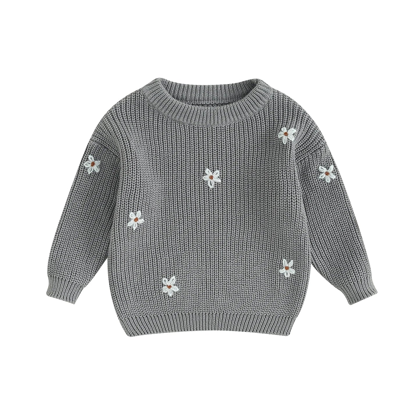Cute Flower Knit Sweater - Cozy Knitwear for Newborns