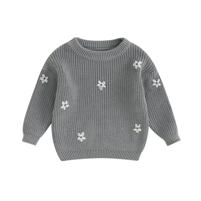 Cute Flower Knit Sweater - Cozy Knitwear for Newborns