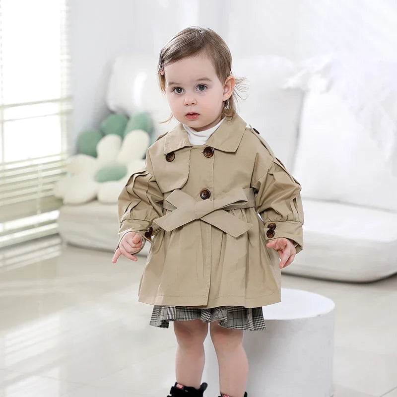 Cotton Trench Coat: Stylish Baby Girl Outerwear