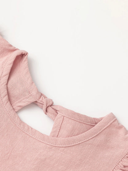 Baby Girls' Tie-back Overall Dress: Cotton Summer Casual Wear