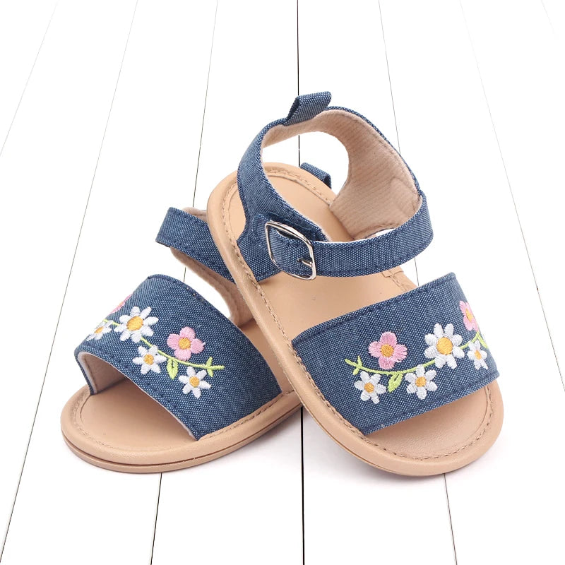 Embroidered Flower Baby Girl Summer Sandals