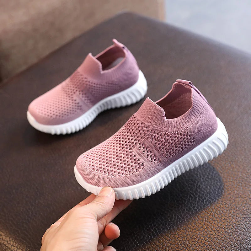 Kids Mesh Sneakers - Breathable, Anti-Slip, Soft Soled Shoes