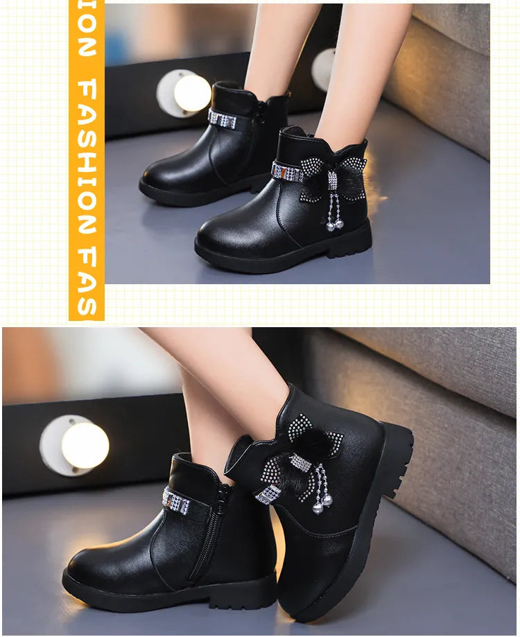 Cozy Mid-Length Leather Boots for Stylish Kids
