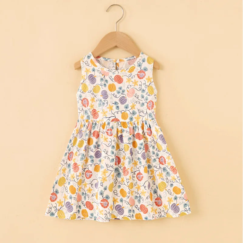 Cotton Sleeveless Flower Dress: Summer Princess Party Outfit