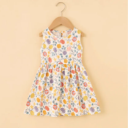 Cotton Sleeveless Flower Dress: Summer Princess Party Outfit