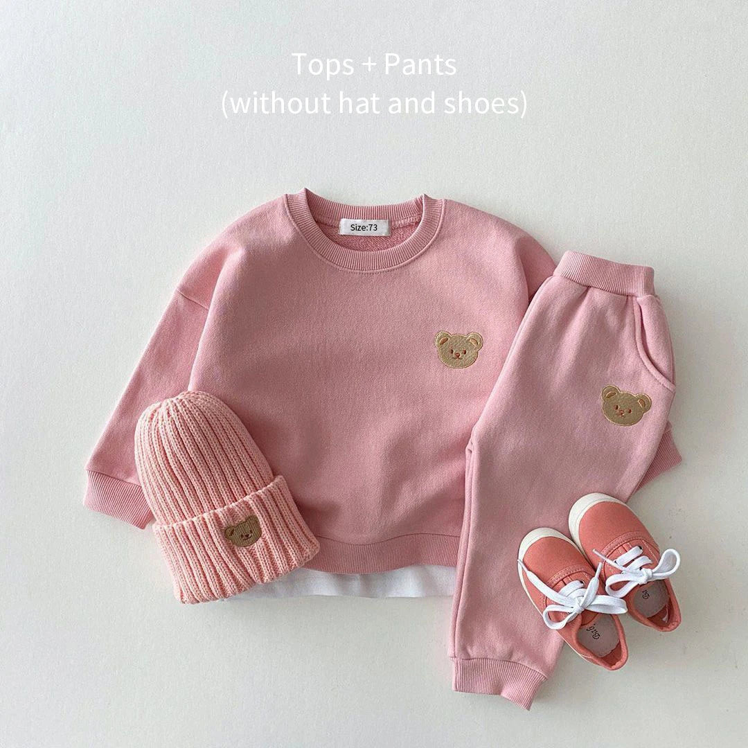 Fashion Toddler Bear Sweatshirt Set