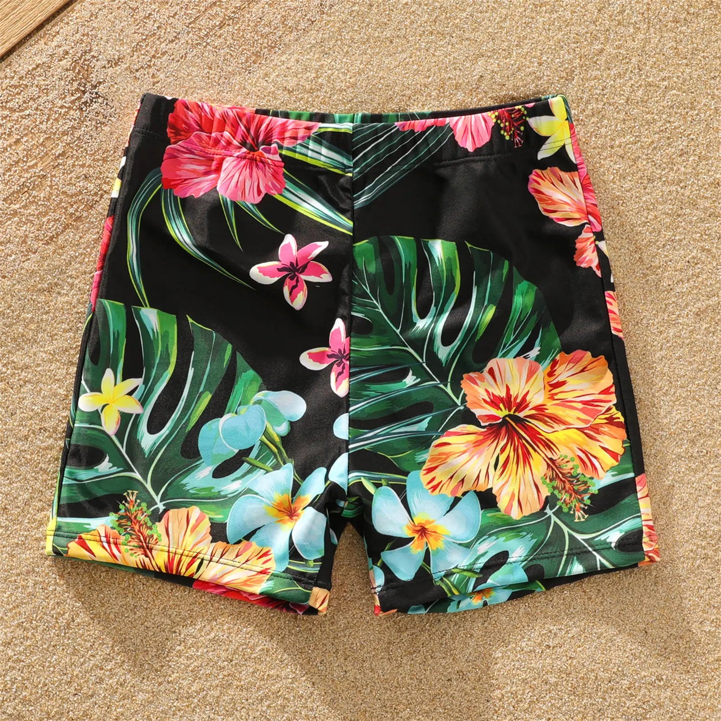 Coconut Tree Print Family Matching Swimwear: Shorts & One-Piece Suit
