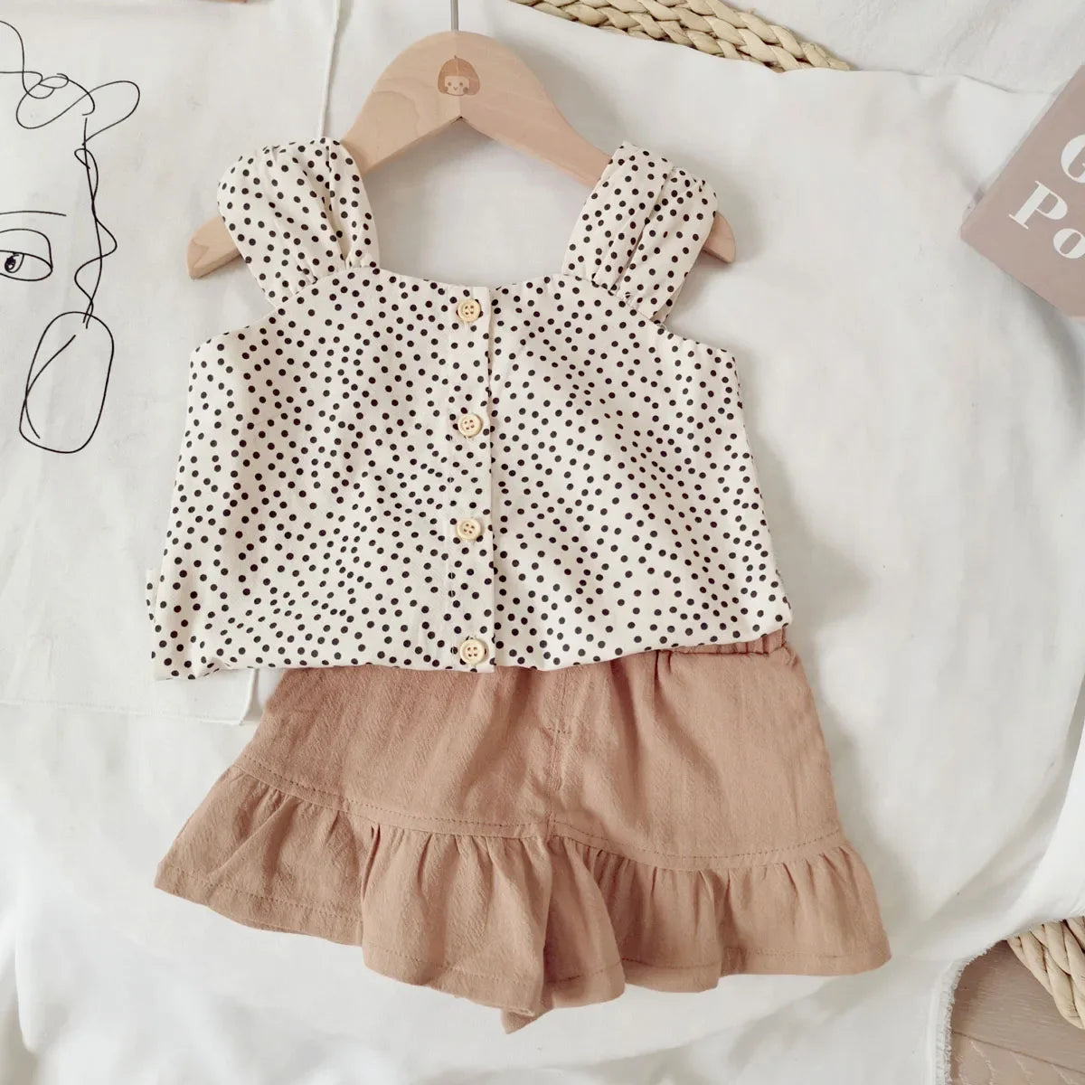Cotton Sleeveless Baby Girls' Summer Sets: Cute 2-Piece Outfits