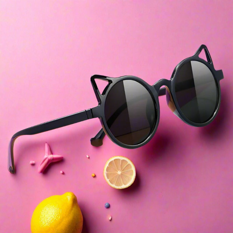Cat-Ear Shaped Kids Sunglasses: Fashionable UV Protection