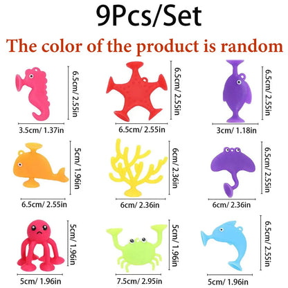 9-Piece Ocean Animal Bath Toys Set for Baby's Bath Time
