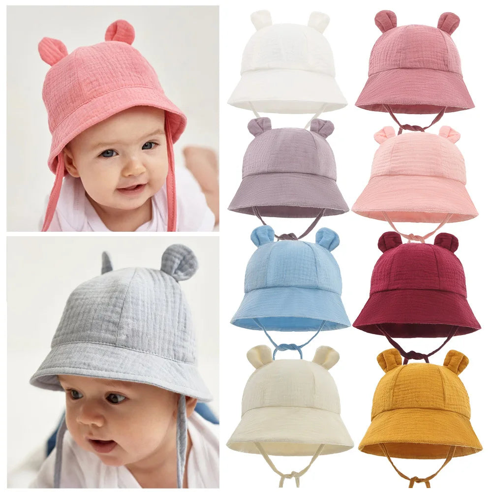 Muslin Baby Sun Hat: Cotton Bucket Hat for Girls and Boys
