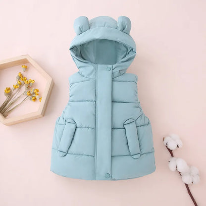Toddler Hooded Cotton Padded Vests (1Yrs-7Yrs)