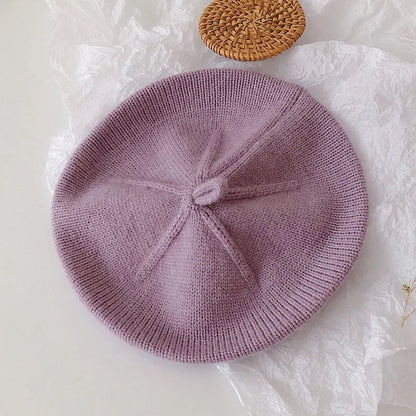 Fashion Baby Beret: Vintage Knitted Hat for Kids