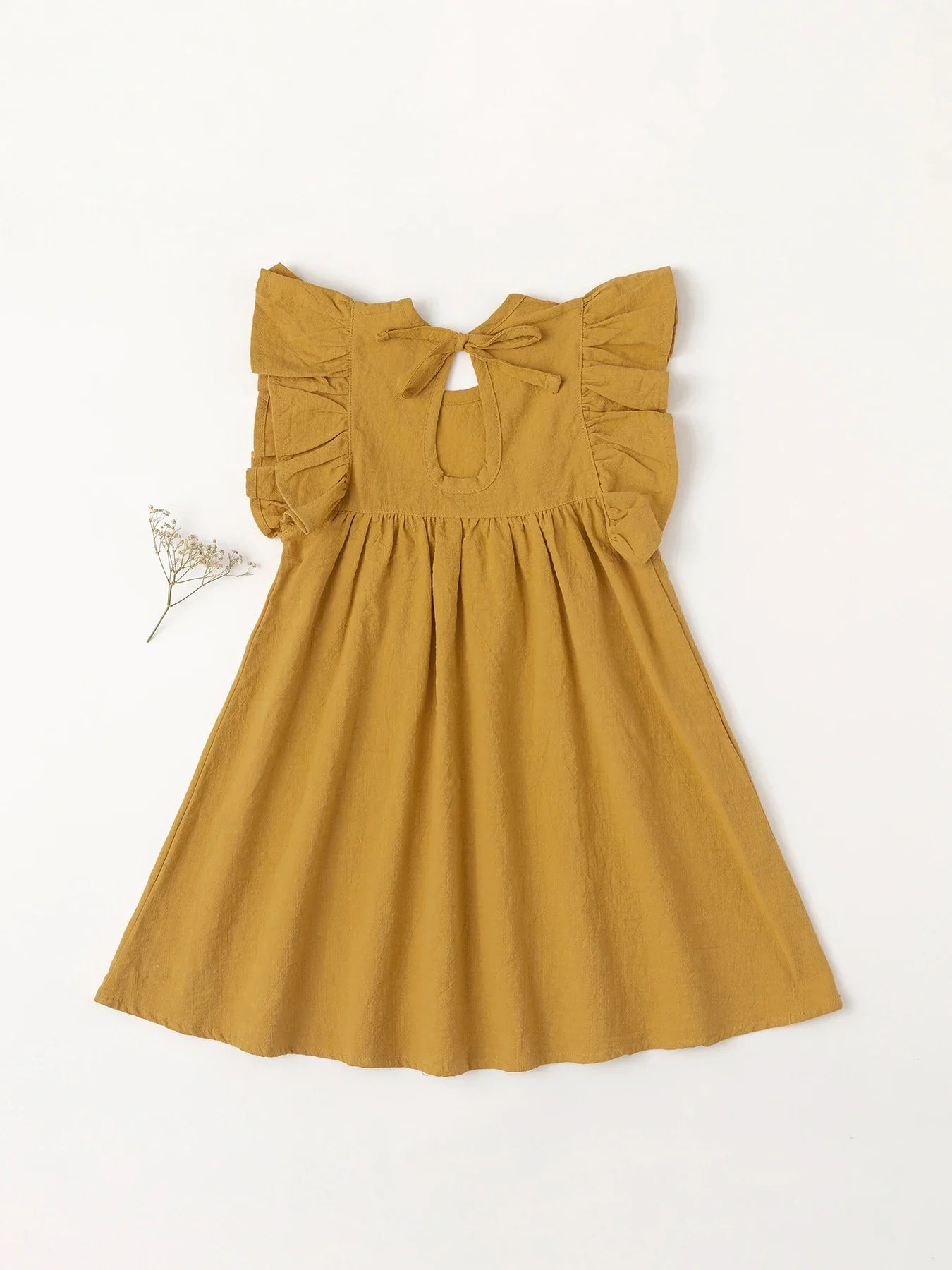 Baby Girls' Tie-back Overall Dress: Cotton Summer Casual Wear