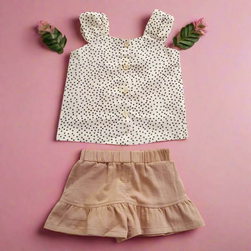 Cotton Sleeveless Baby Girls' Summer Sets: Cute 2-Piece Outfits