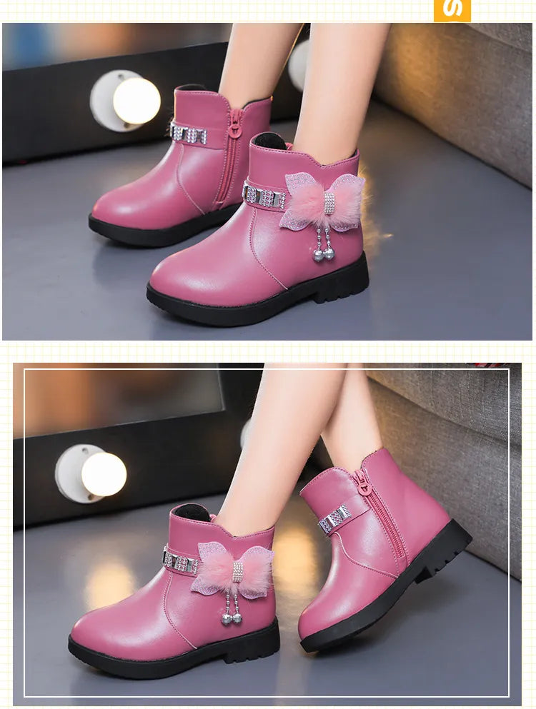 Cozy Mid-Length Leather Boots for Stylish Kids