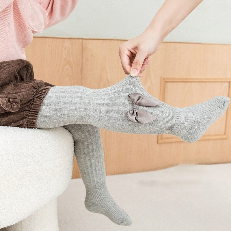 Tights Cute Bowknot Cotton Pantyhose For Girls