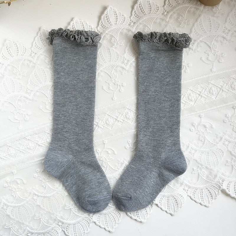 Knee High Lace  Ruffle Long Sock