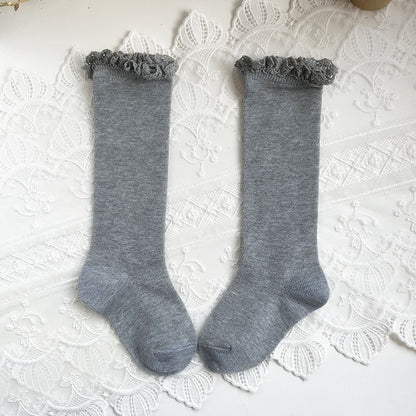 Knee High Lace  Ruffle Long Sock