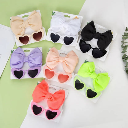 Heart Sunglasses & Bow Headband Set: Kids Fashion