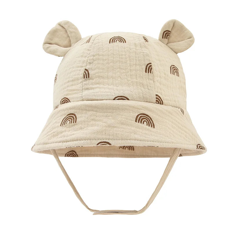 Printed Muslin Baby Bucket Hat: Cute Panama Fisherman Cap