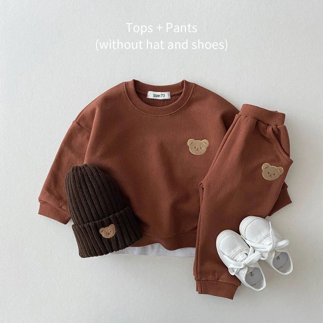 Fashion Toddler Bear Sweatshirt Set