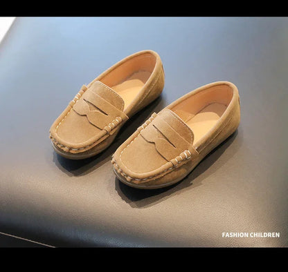 Stylish Solid Color Leather Shoes for Boys