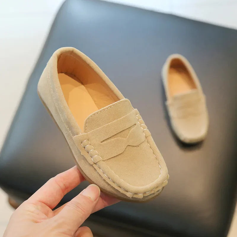 Stylish Solid Color Leather Shoes for Boys