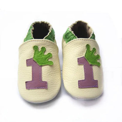 Cow Leather Baby Booties - Soft Soles, Non-Slip Infant Shoes