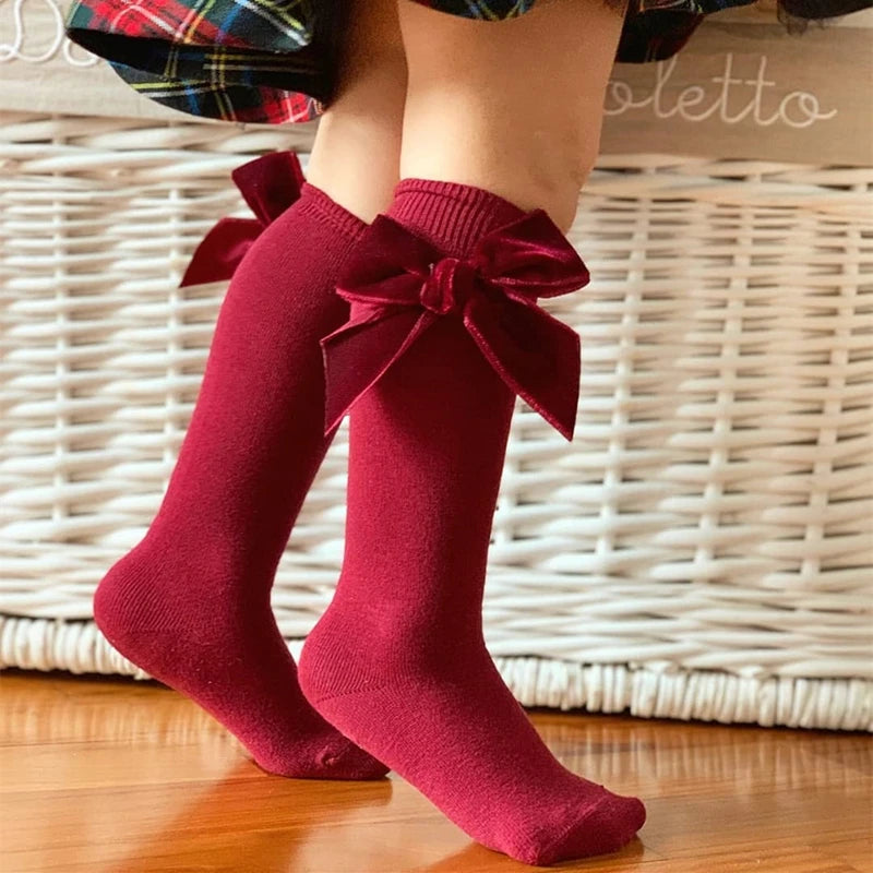 Bow Knee High Socks for Baby Girls