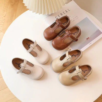 Princess T-Strap Leather Flats: Sweet Retro Dress Shoes