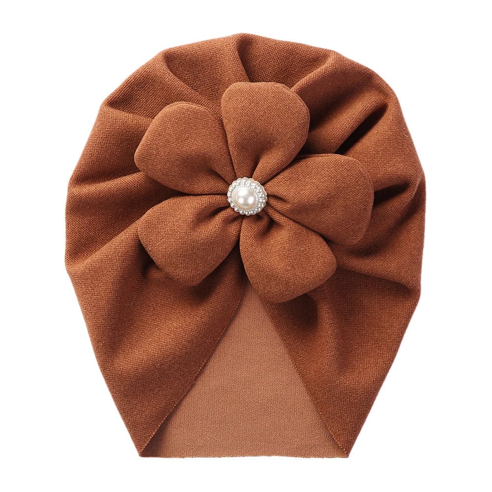 Pearl Turban Baby Hat: Elegant Headwear for Newborns