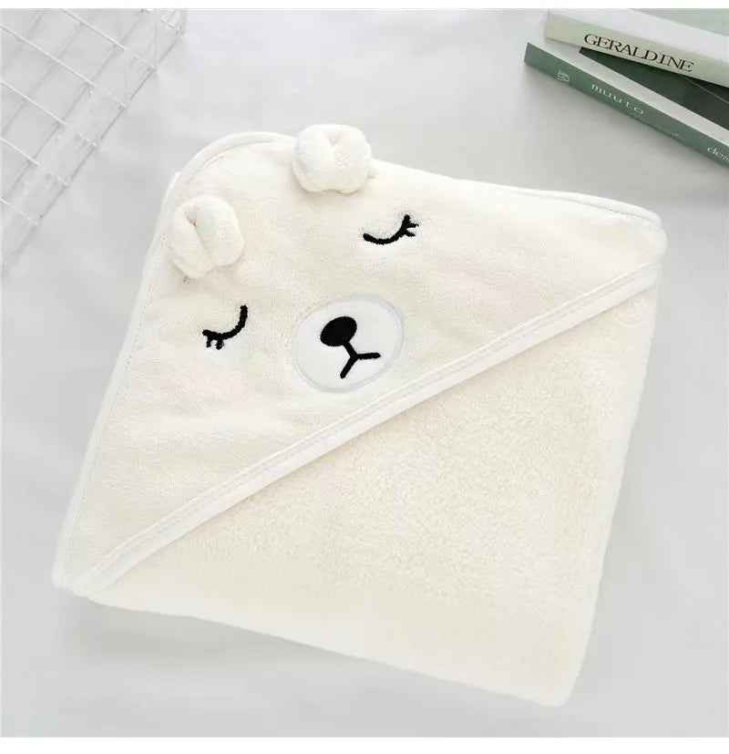Super Soft Cartoon Hooded Baby Bath Towel - Cozy and Cute