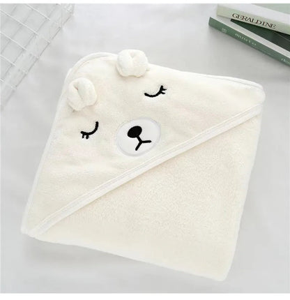 Super Soft Cartoon Hooded Baby Bath Towel - Cozy and Cute