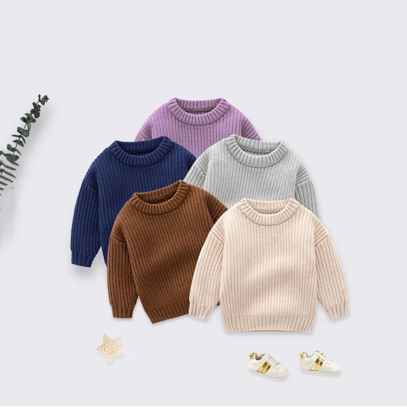 Knitted Loose Sweater for Baby in Autumn/Winter