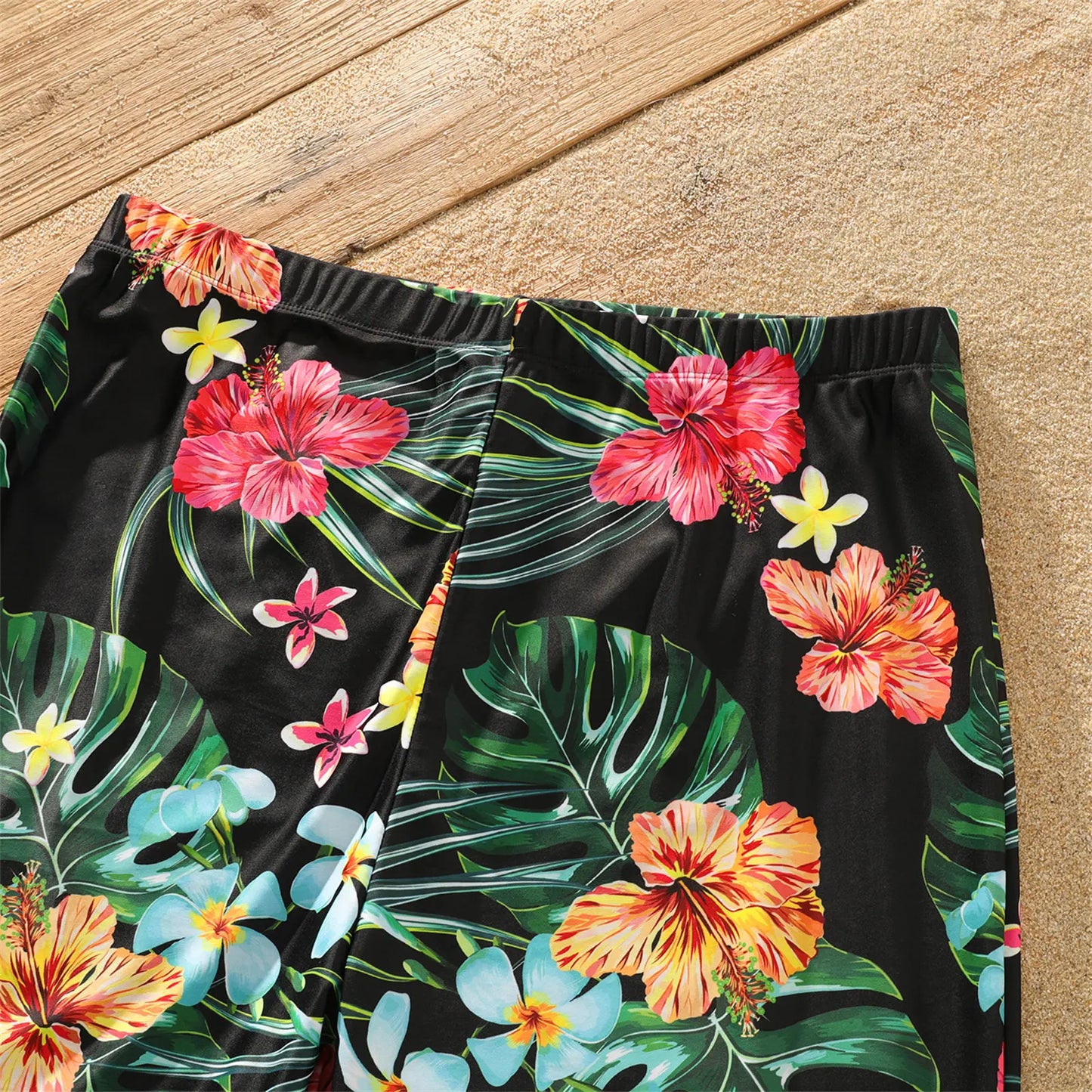 Coconut Tree Print Family Matching Swimwear: Shorts & One-Piece Suit
