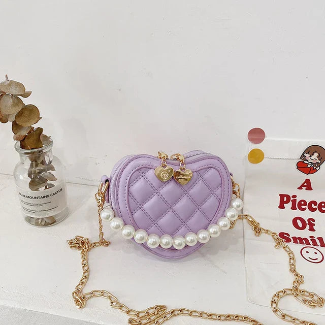 Belle Heart-Shaped Crossbody Girls' Mini Bag.