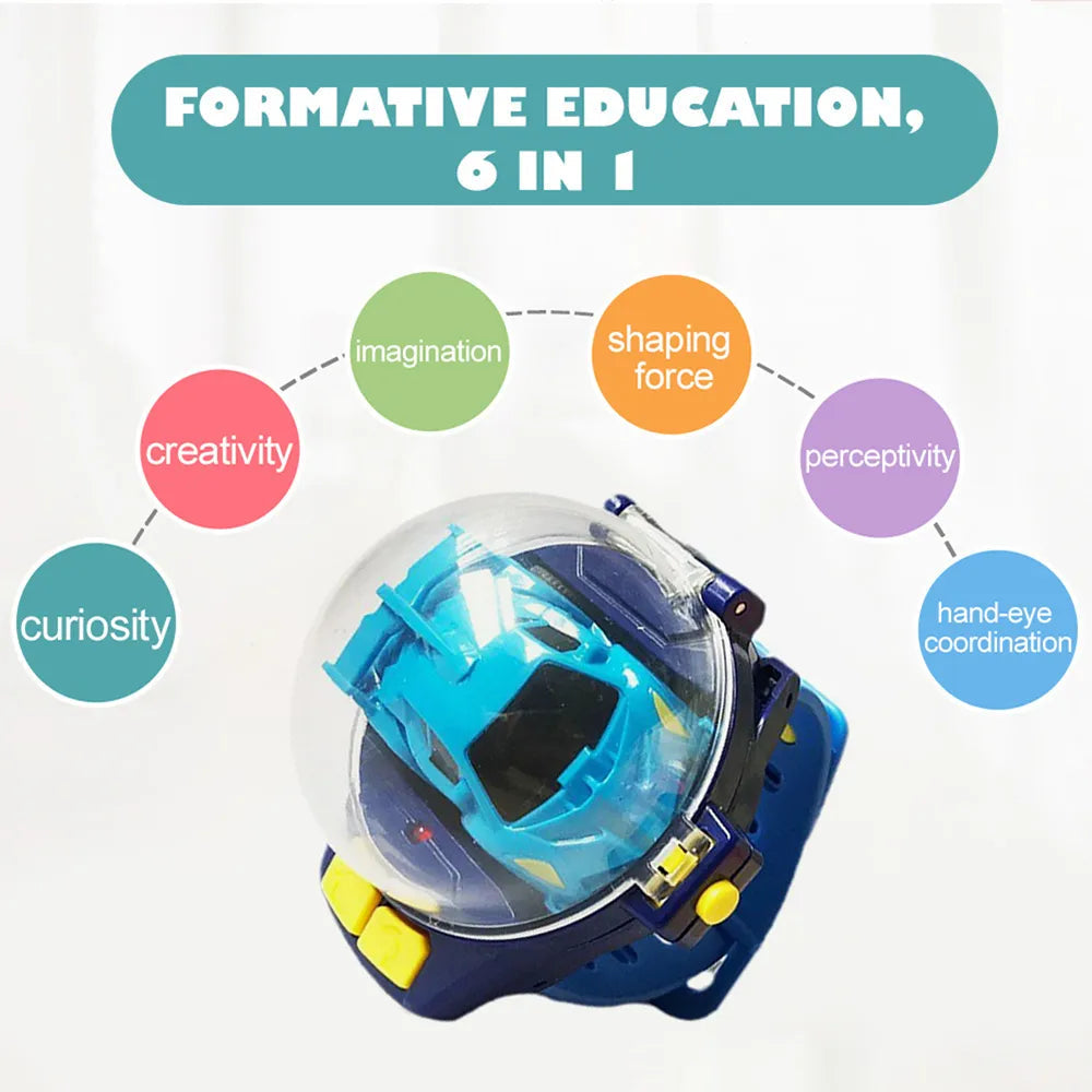 Kids Mini Watch Remote Control Car - USB Charging, Birthday Gift