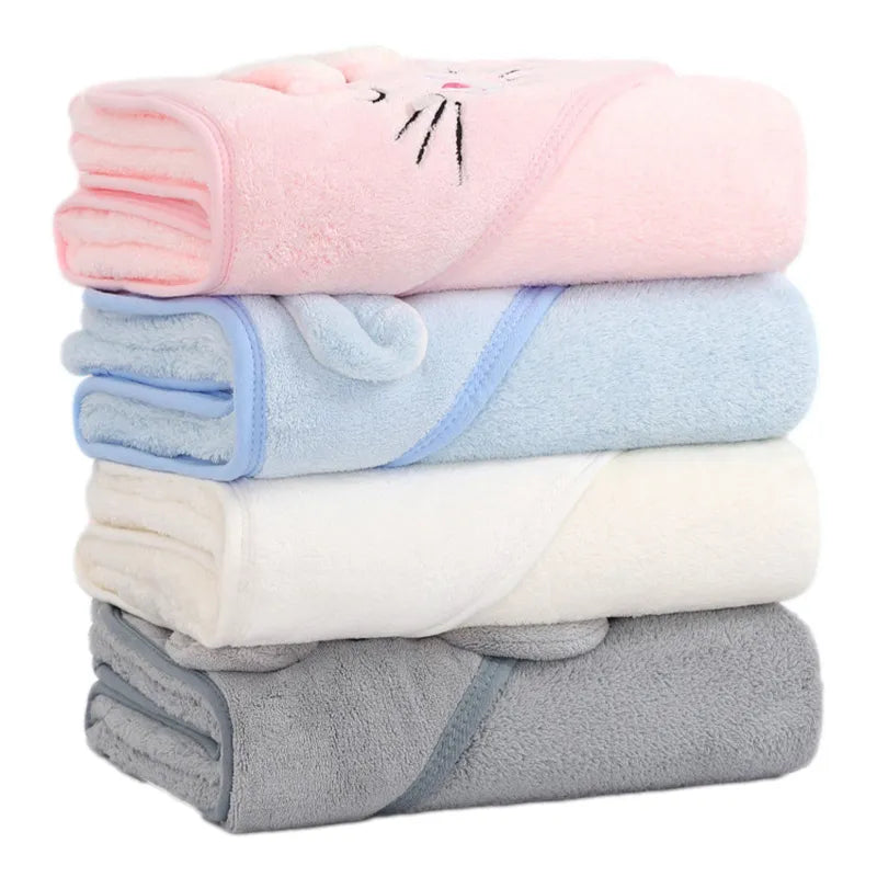 Cartoon Animal Hooded Baby Towel - Cozy Bath Time Essential
