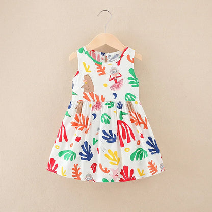 Cotton Sleeveless Flower Dress: Summer Princess Party Outfit