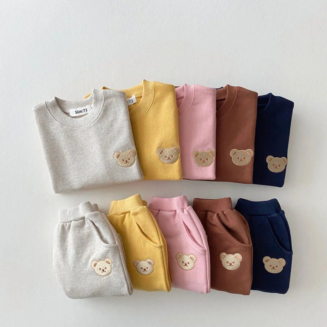 Fashion Toddler Bear Sweatshirt Set