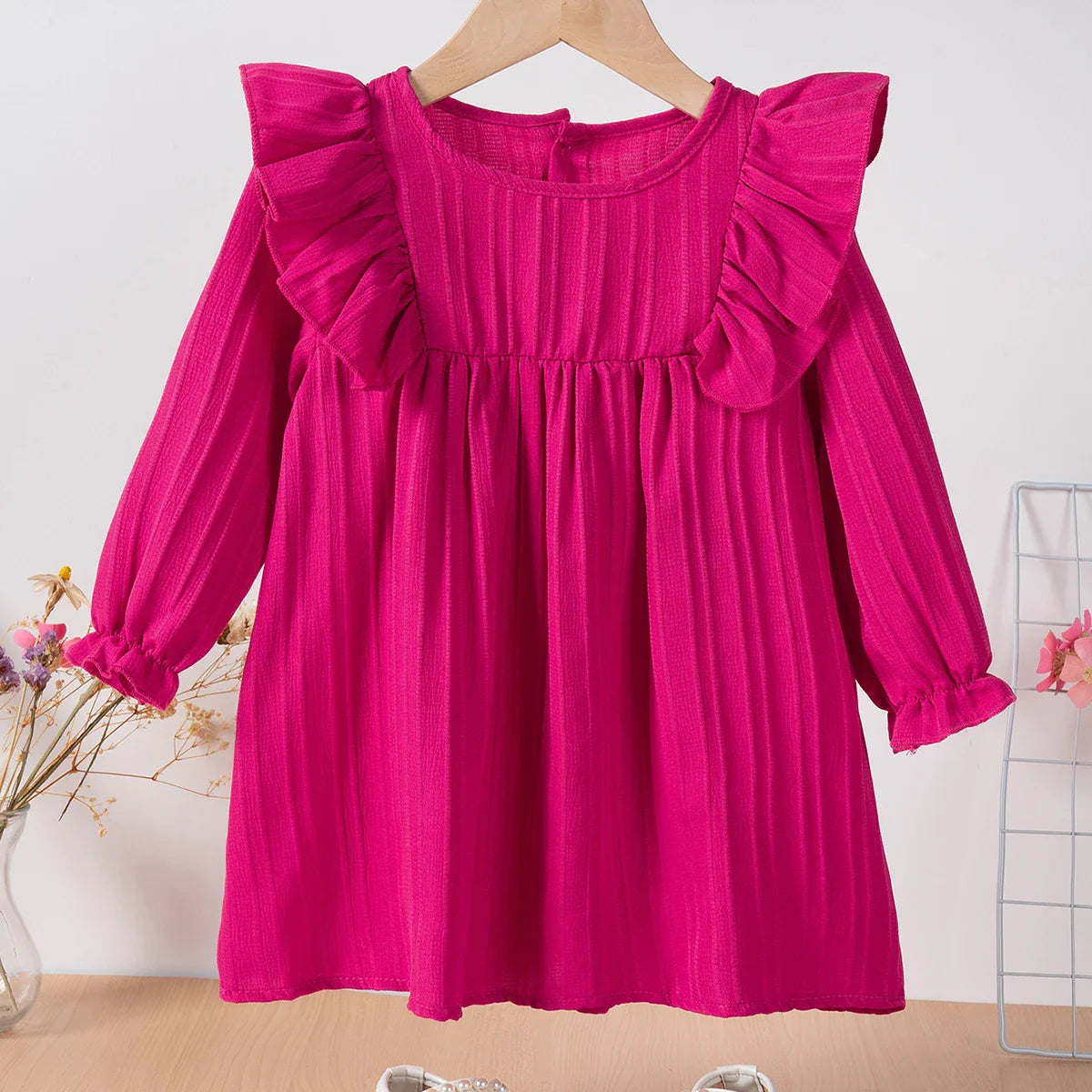 Girls' Ruffles Princess Dress: Spring/Fall Casual Party Wear