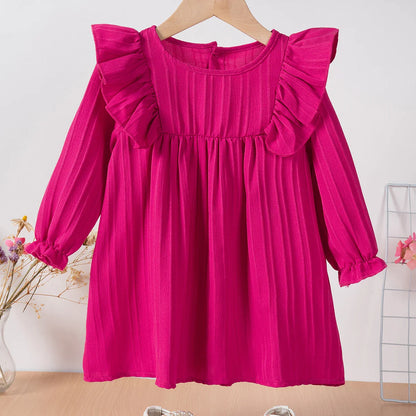 Girls' Ruffles Princess Dress: Spring/Fall Casual Party Wear