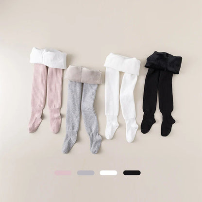 Thick Winter Leggings for Babies: Plain & Striped Fleece