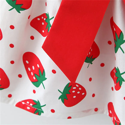 Summer Baby Girl's Strawberry Dress with Hat