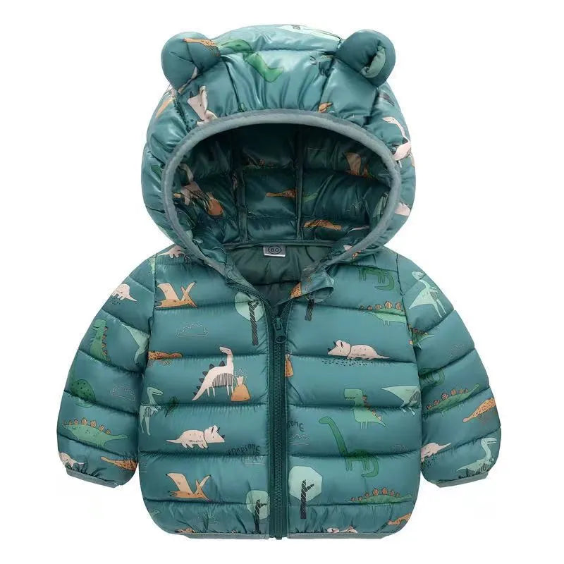 Baby Cartoon Bear Zipper Jackets: Autumn/Winter Hooded Coats