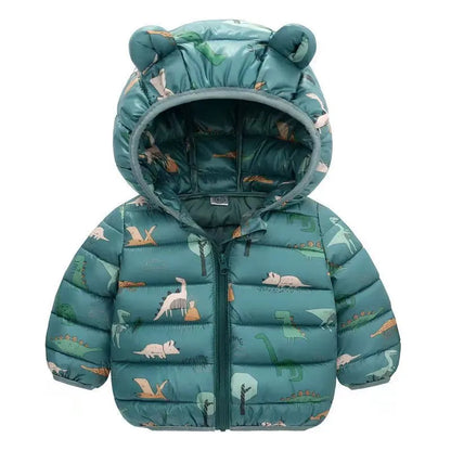 Baby Cartoon Bear Zipper Jackets: Autumn/Winter Hooded Coats